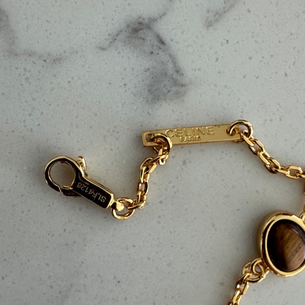 Celine Gold and Pink Women's Bracelet - Picture 2 of 4